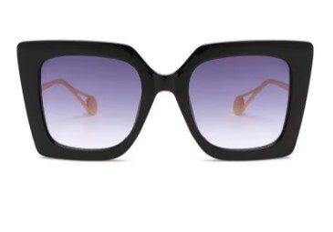 A pair of sunglasses that are black and purple.