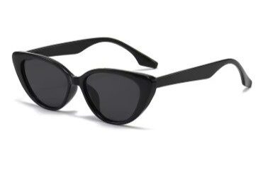 A pair of sunglasses that are black and have some dark lenses.