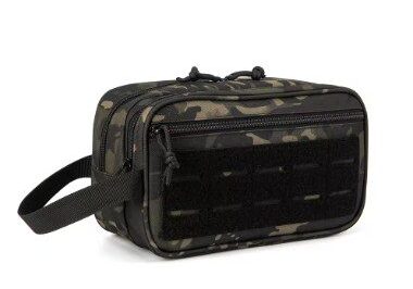 A black and camouflage bag is shown.